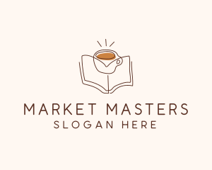 Coffee Library Book logo design