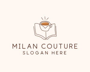 Coffee Library Book logo design