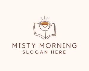 Coffee Library Book logo design