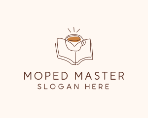 Coffee Library Book logo design