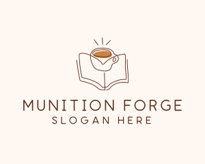 Coffee Library Book logo design