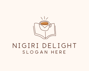 Coffee Library Book logo design