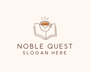 Coffee Library Book logo design