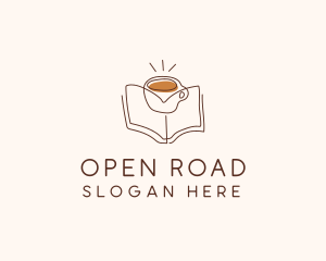 Coffee Library Book logo design