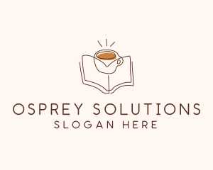 Coffee Library Book logo design