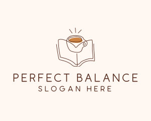 Coffee Library Book logo design