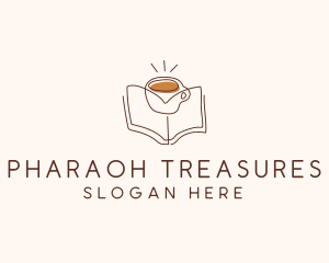 Coffee Library Book logo design