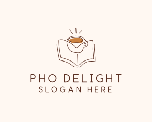 Coffee Library Book logo design