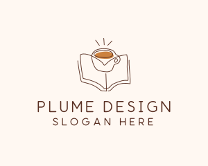 Coffee Library Book logo design