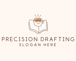 Coffee Library Book logo design