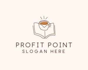 Coffee Library Book logo design