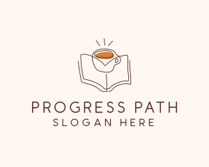 Coffee Library Book logo design