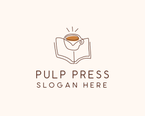 Coffee Library Book logo design