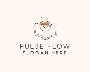 Coffee Library Book logo design