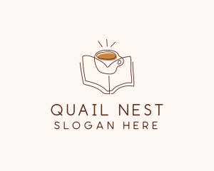 Coffee Library Book logo design