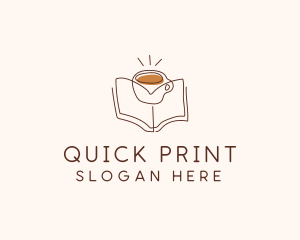 Coffee Library Book logo design