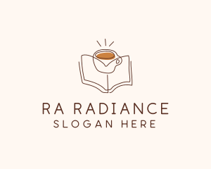 Coffee Library Book logo design