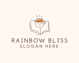 Coffee Library Book logo design