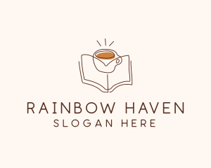 Coffee Library Book logo design