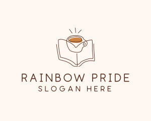 Coffee Library Book logo design