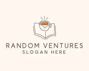 Coffee Library Book logo design