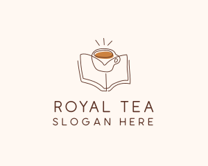 Coffee Library Book logo design