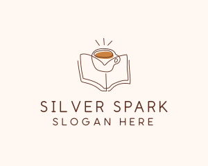 Coffee Library Book logo design