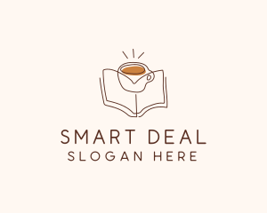 Coffee Library Book logo design