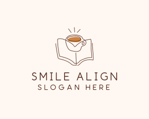 Coffee Library Book logo design