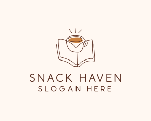 Coffee Library Book logo design