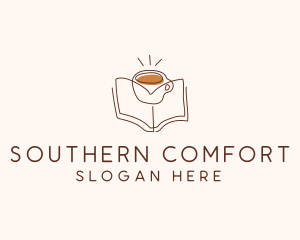 Coffee Library Book logo design