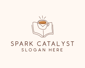 Coffee Library Book logo design