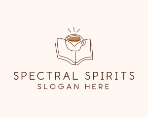 Coffee Library Book logo design