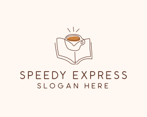 Coffee Library Book logo design