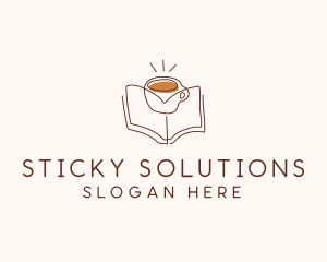 Coffee Library Book logo design