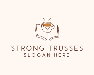 Coffee Library Book logo design