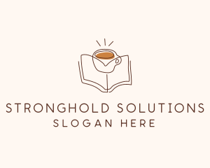 Coffee Library Book logo design