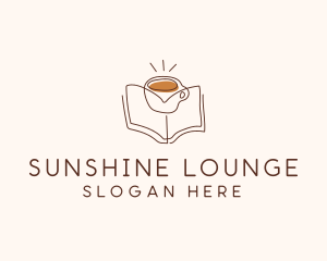 Coffee Library Book logo design