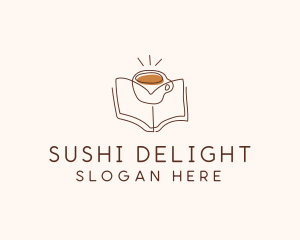 Coffee Library Book logo design