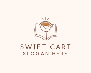 Coffee Library Book logo design