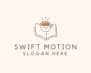 Coffee Library Book logo design