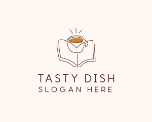 Coffee Library Book logo design