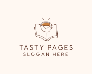 Coffee Library Book logo design