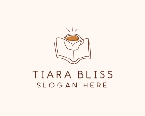 Coffee Library Book logo design