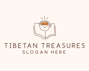 Coffee Library Book logo design