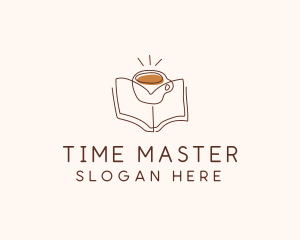 Coffee Library Book logo design