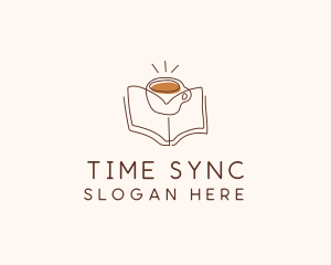 Coffee Library Book logo design