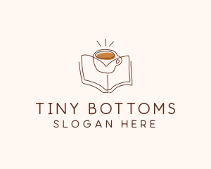 Coffee Library Book logo design