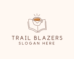 Coffee Library Book logo design