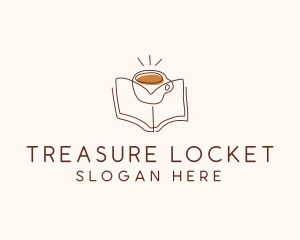 Coffee Library Book logo design